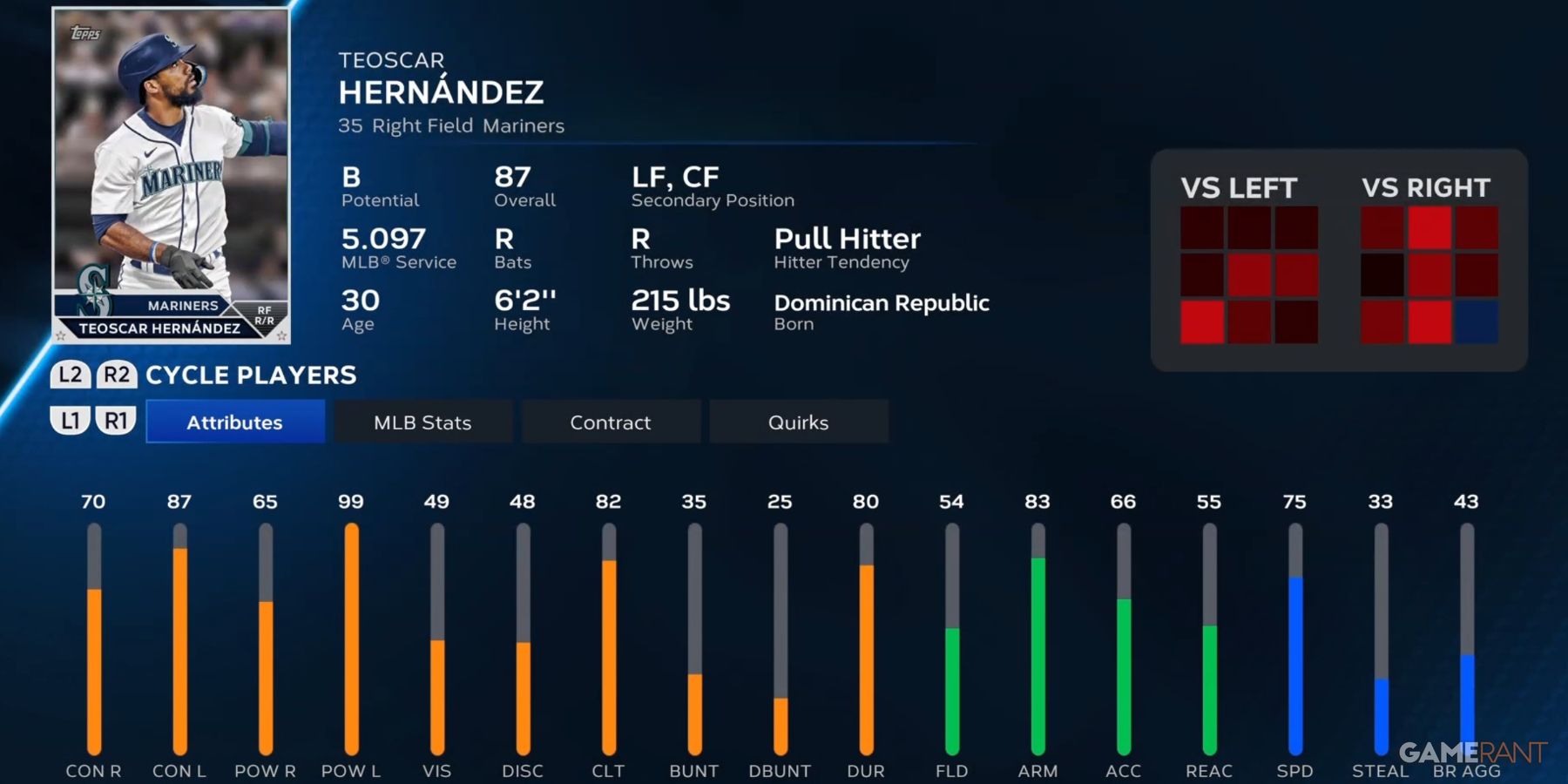 MLB The Show 23 Teoscar Hernandez Player Card