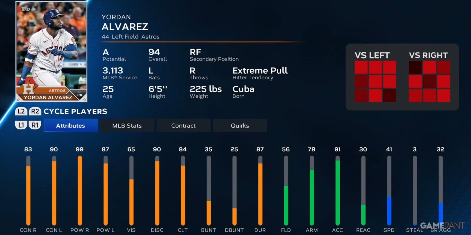 MLB The Show 23 Yordan Alvarez Player Card