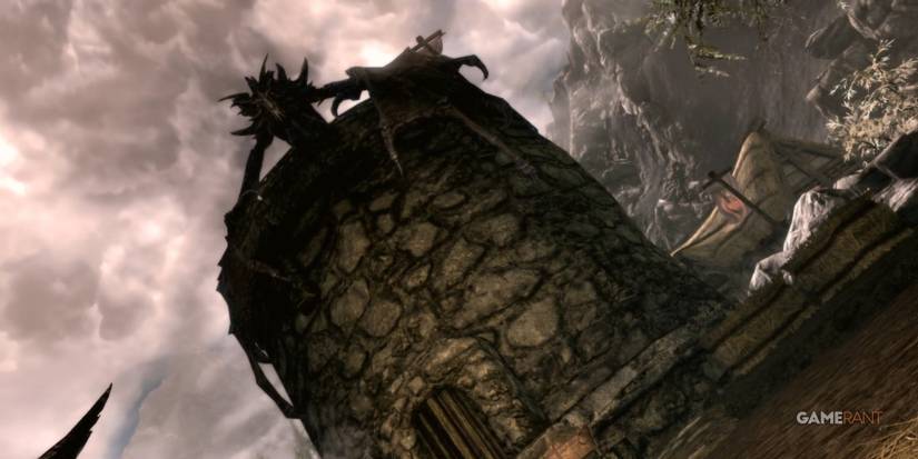 Skyrim Dragon Attacks Helgen Keep