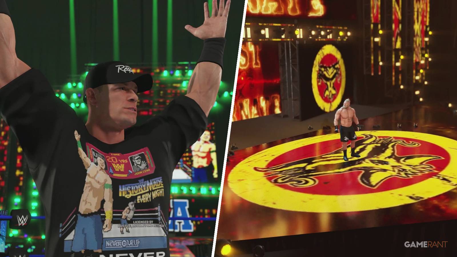 John Cena and Brock Lesnar in WWE 2K23