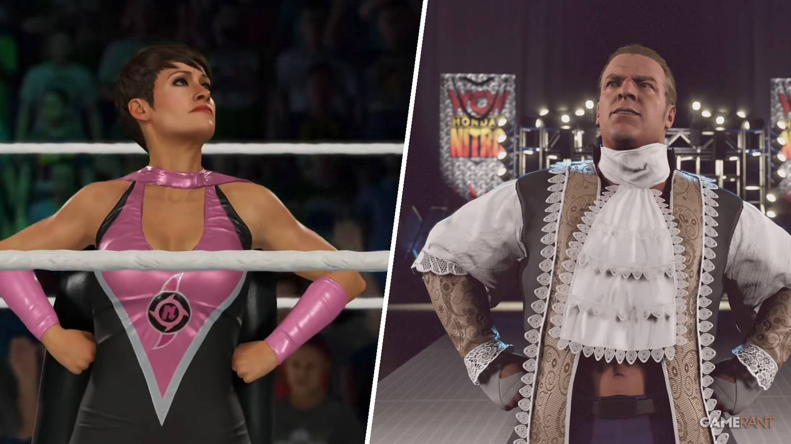Mighty Molly and Jean-Paul Levesque in WWE 2K23 (MyRise Unlockables)