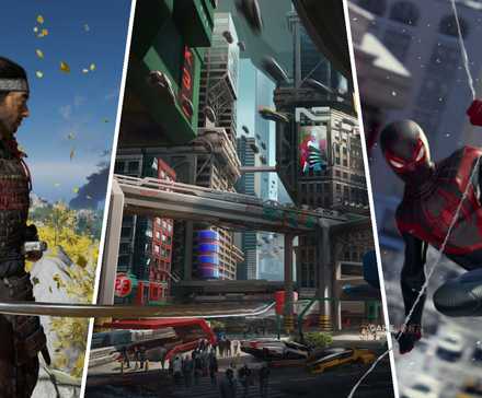 Ghost of Tsushima, Cyberpunk 2077, and Marvel's Spider-Man: Miles Morales
