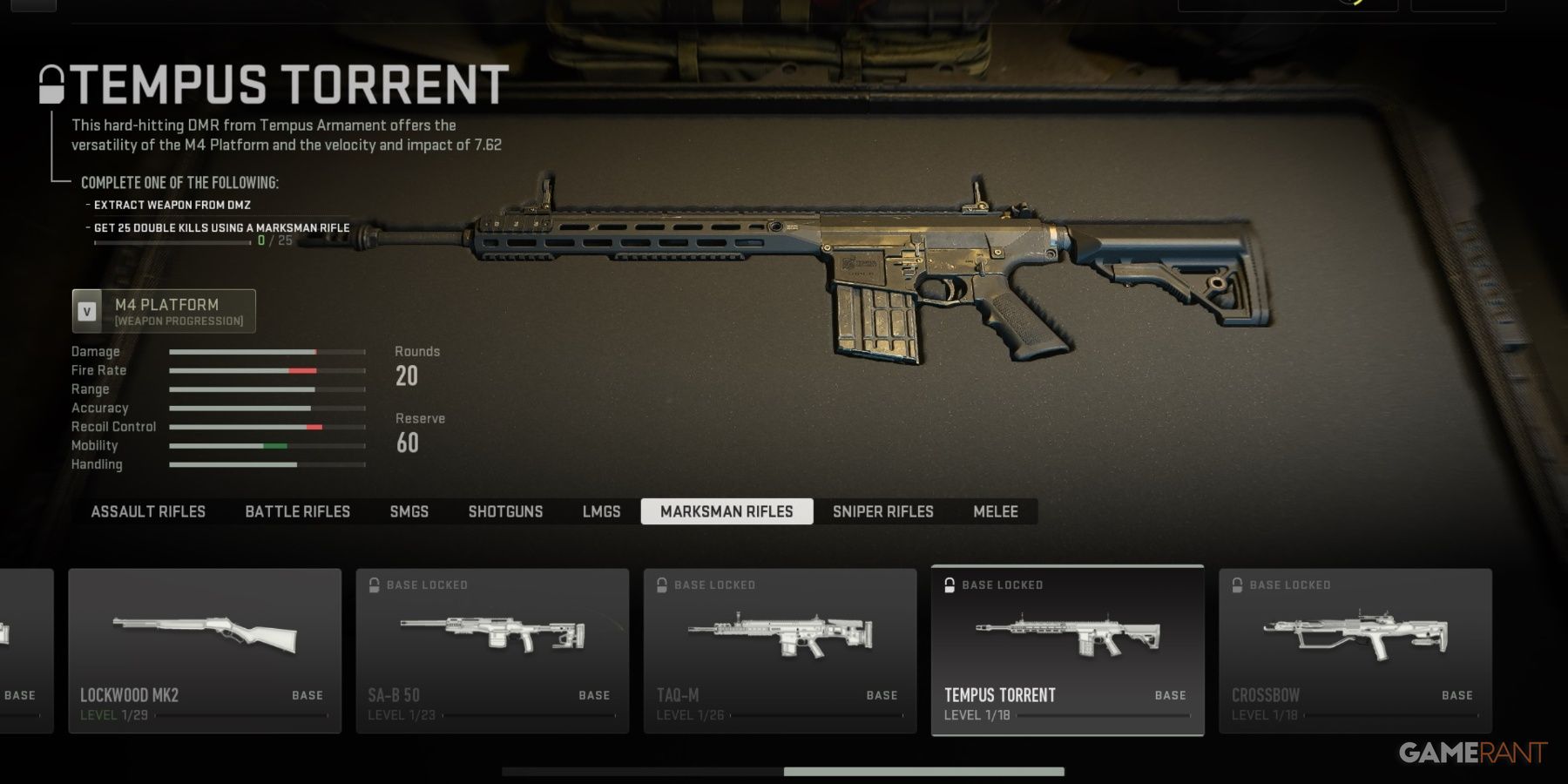 Call of Duty Modern Warfare 2 Tempus Torrent Marksman Rifle In Loadout