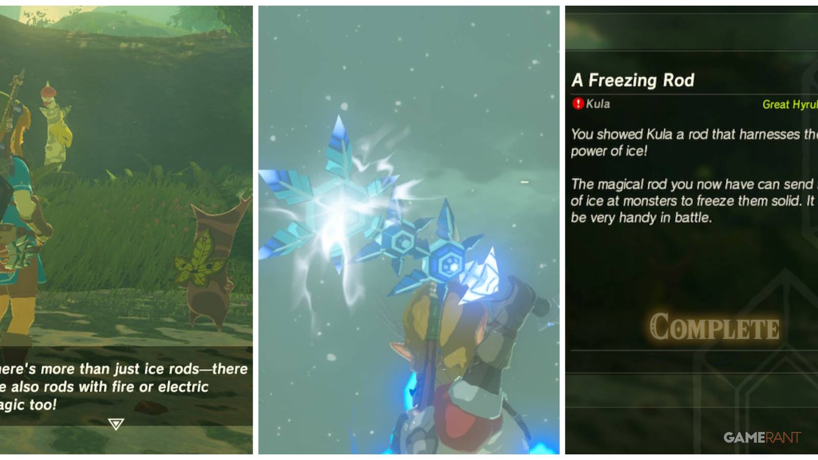 legend of zelda breath of the wild a freezing rod sidequest feature