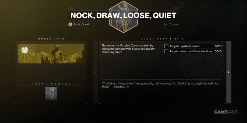 Destiny 2 Nock Draw Loose Quiet Exotic Quest Step 1