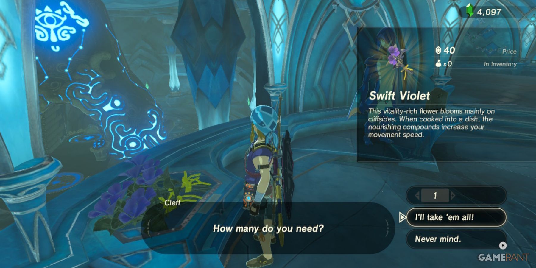 loz botw swift violet zora's domain