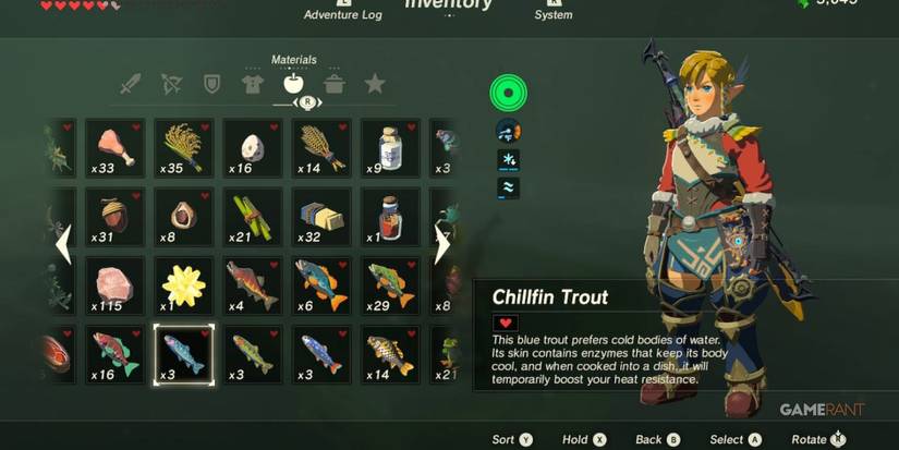 legend of zelda breath of the wild inventory