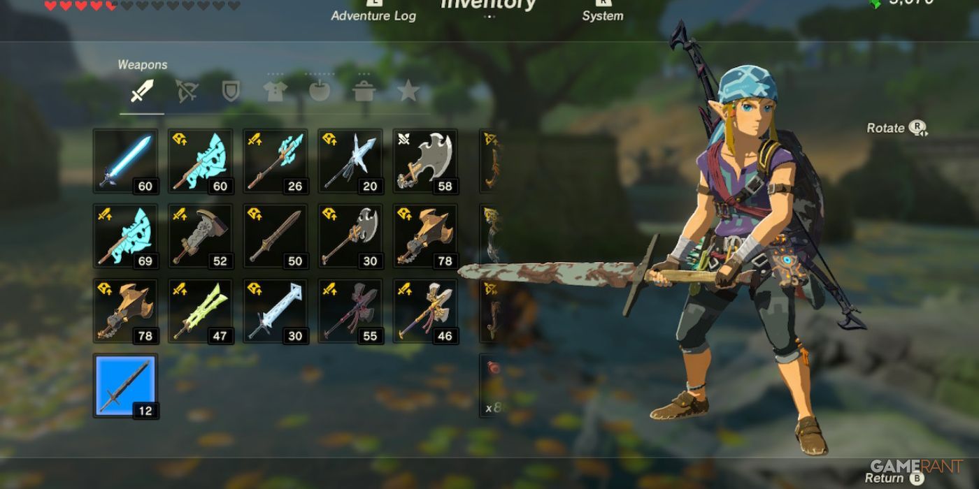 loz botw rusty claymore