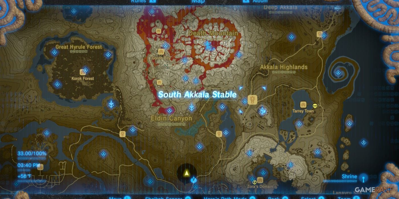 loz botw south akkala stable location