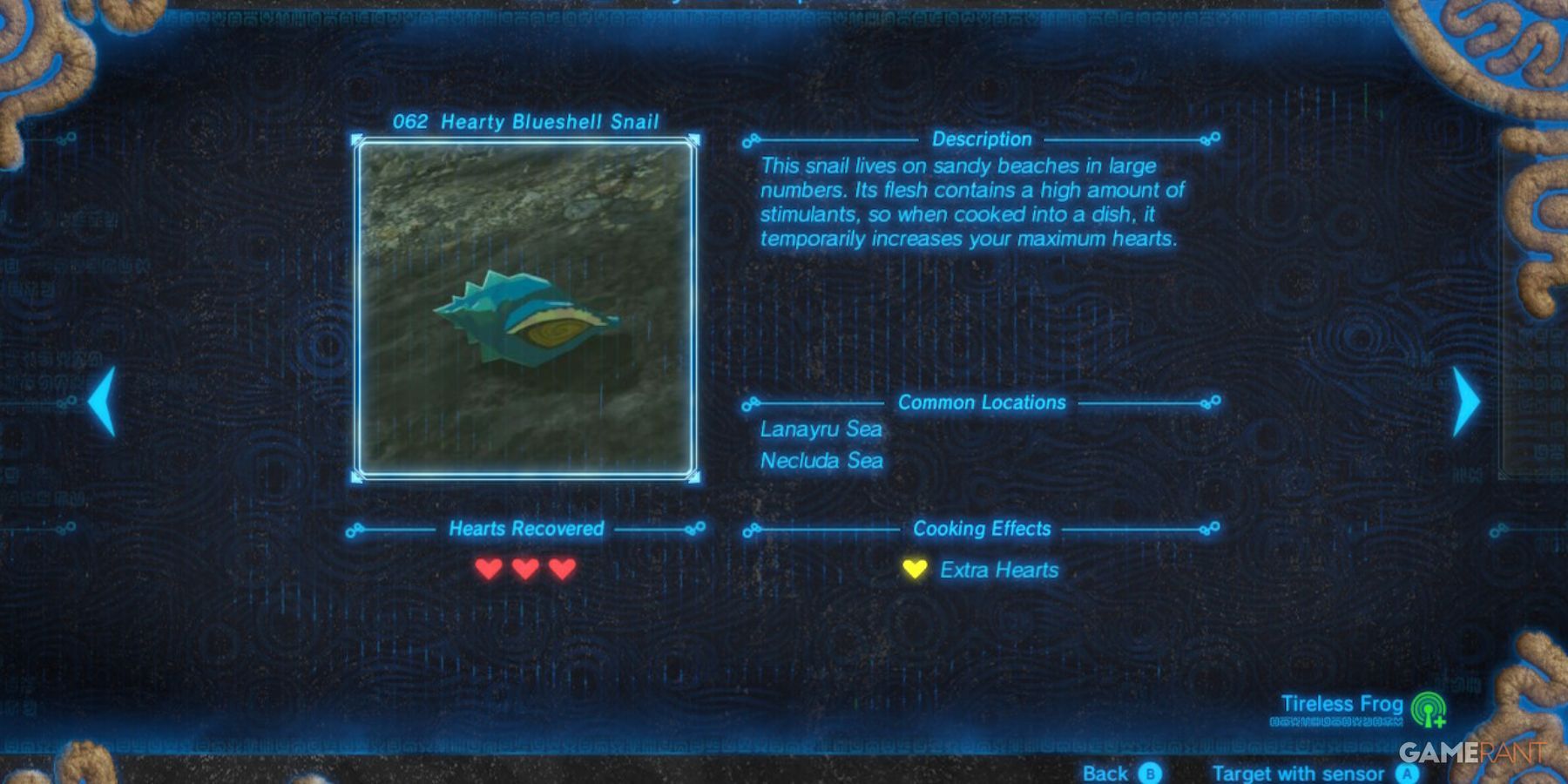 loz botw hyrule compendium blueshell snail