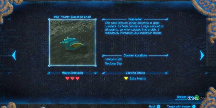 loz botw hyrule compendium blueshell snail