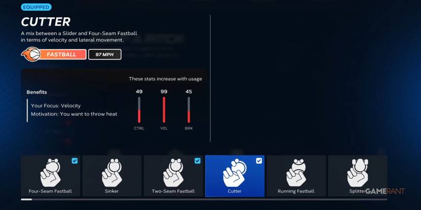 MLB The Show 23 Cutter Description