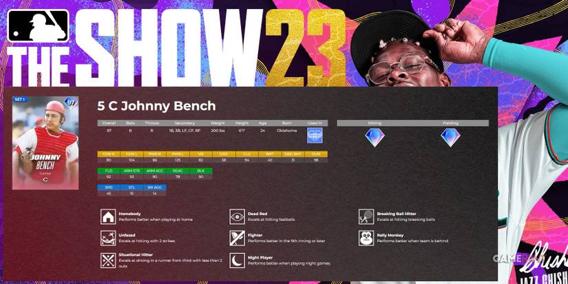 MLB The Show 23 Johnny Bench Diamond Dynasty Card