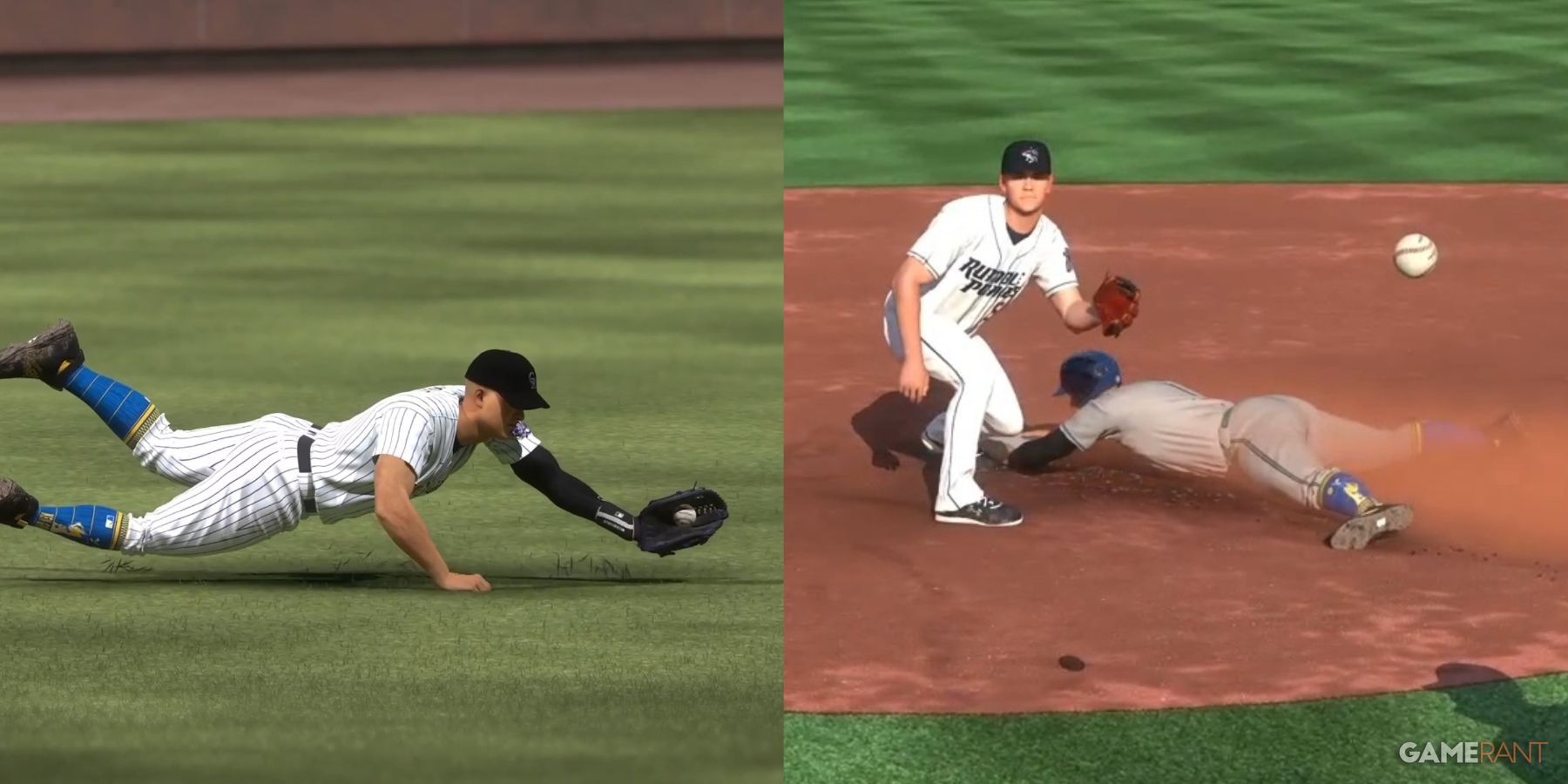 MLB The Show 23 Jump Dive And Slide Collage