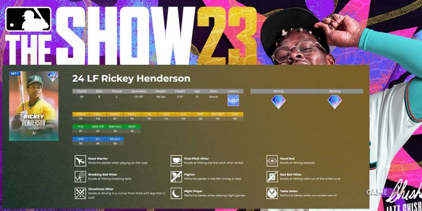 MLB The Show 23 Rickey Henderson Diamond Dynasty Card