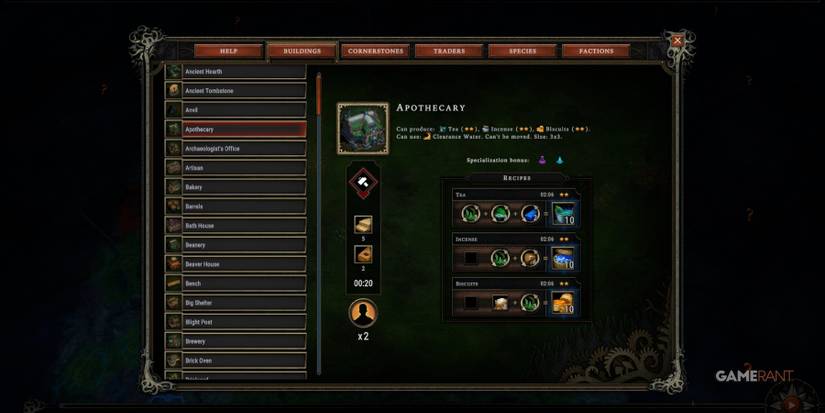 Against The Storm Apothecary In The Encyclopedia