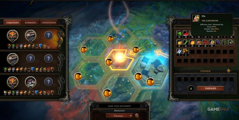 Against The Storm Choosing The Oil Embarkment Bonus