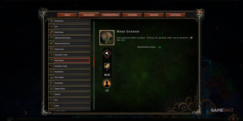 Against The Storm Herb Garden In The Encyclopedia