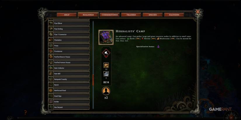 Against The Storm Herbalists' Camp In The Encyclopedia