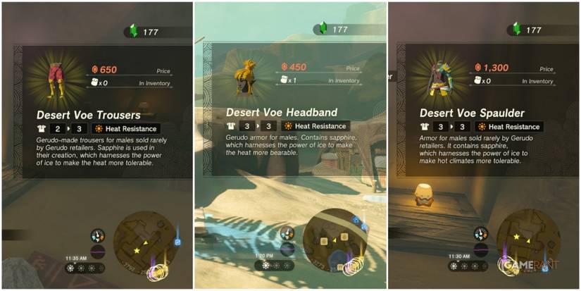 legend of zelda tears of the kingdom desert voe set total