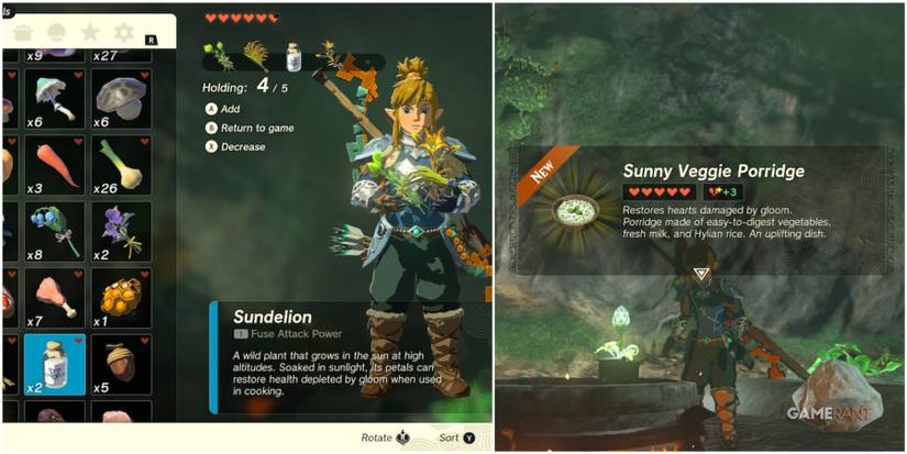 legend of zelda tears of the kingdom sunny veggie porridge recipe