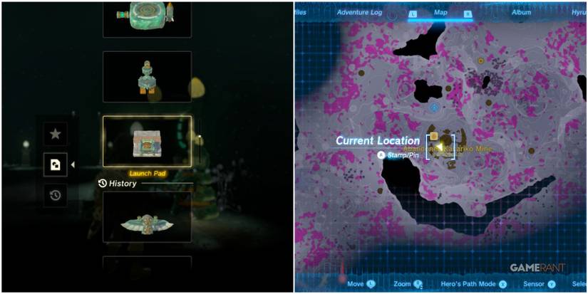 launch pad loz totk abandoned kakariko mine