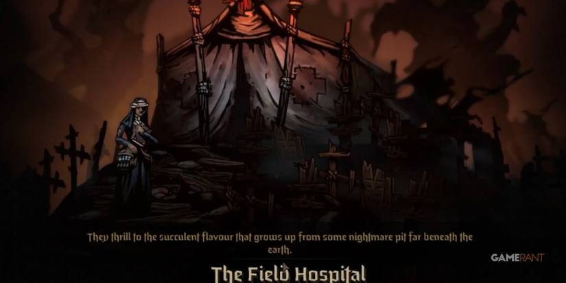 Darkest Dungeon 2 Arriving At A Field Hospital