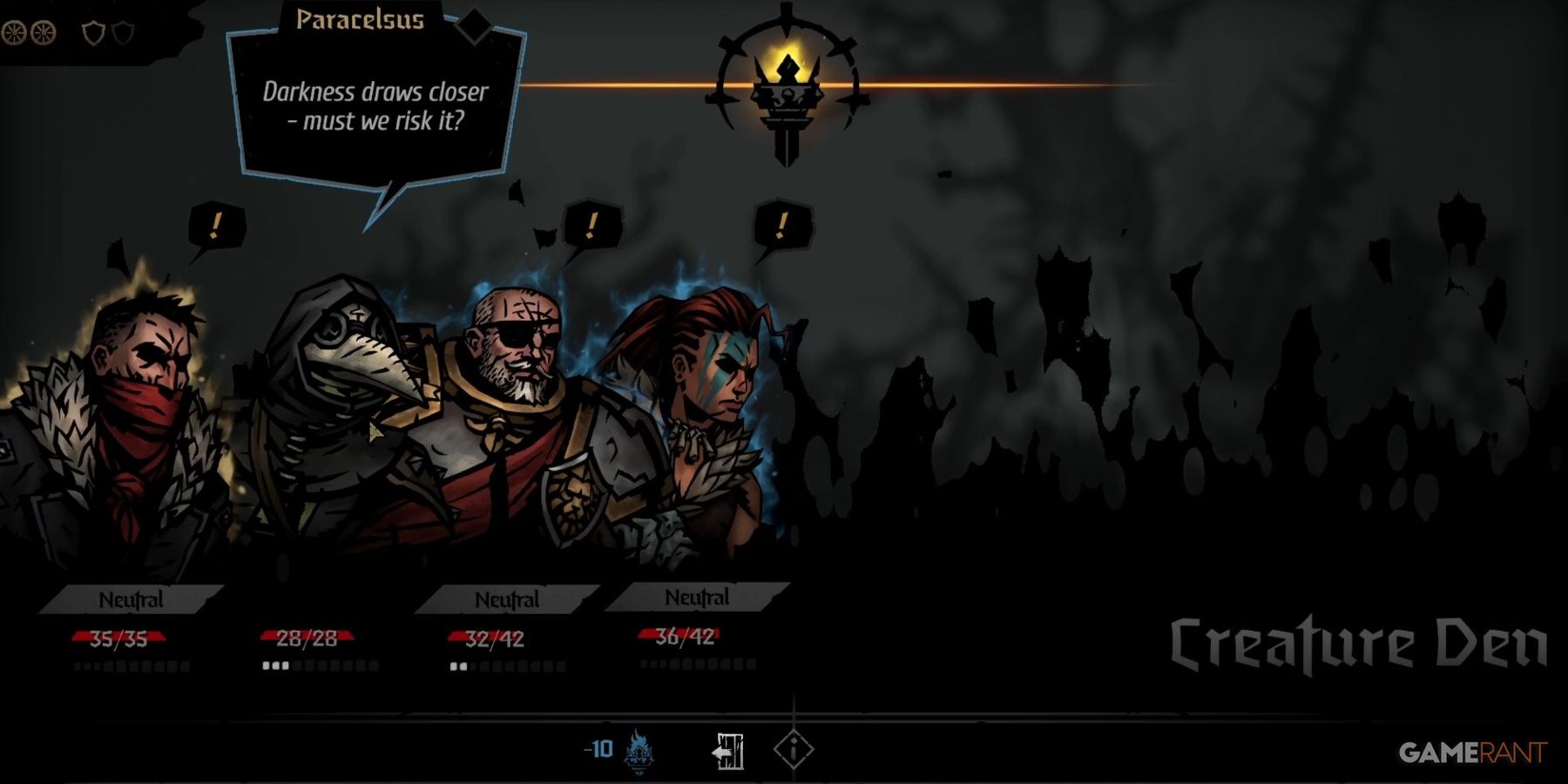 Darkest Dungeon 2 Making A Choice With Positive And Negative Affinity