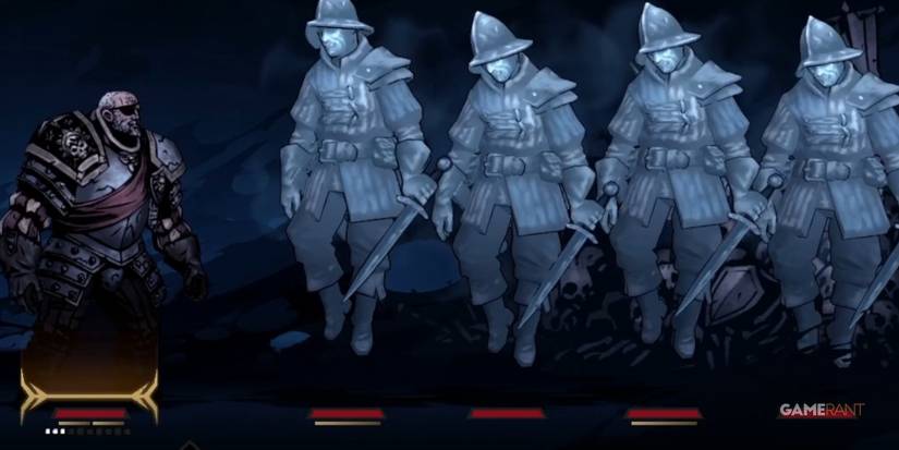 Darkest Dungeon 2 Man-At-Arms Facing Former Comrades