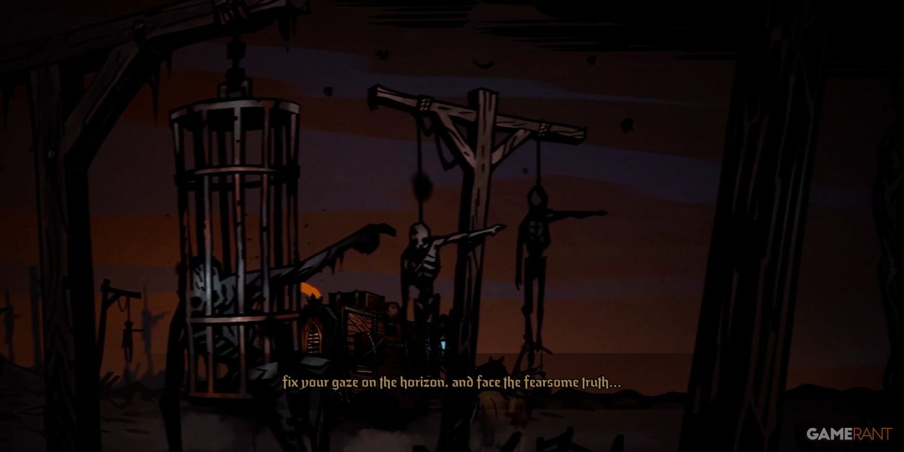 Darkest Dungeon 2 Stagecoach Passing By Corpses