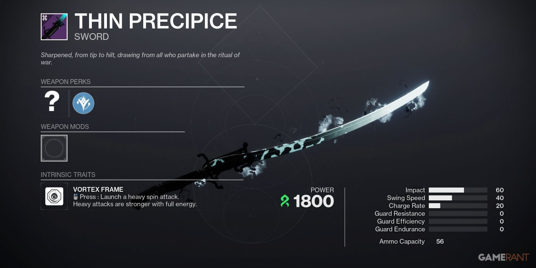 Destiny 2 Thin Precipice Sword