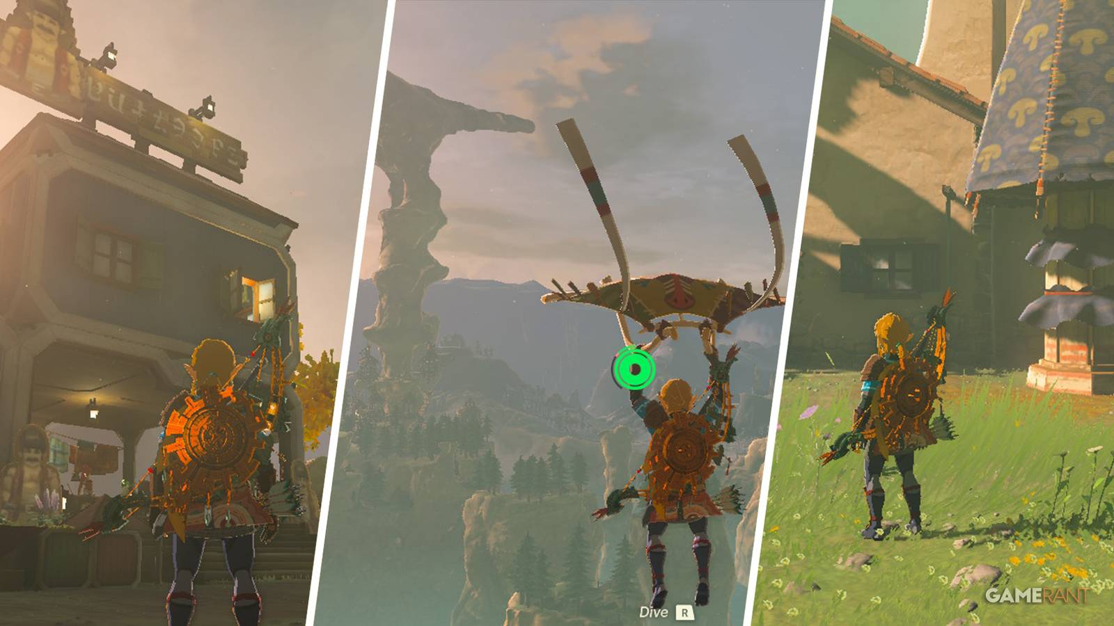 Tarrey Town, Rito Village, and Hateno Village