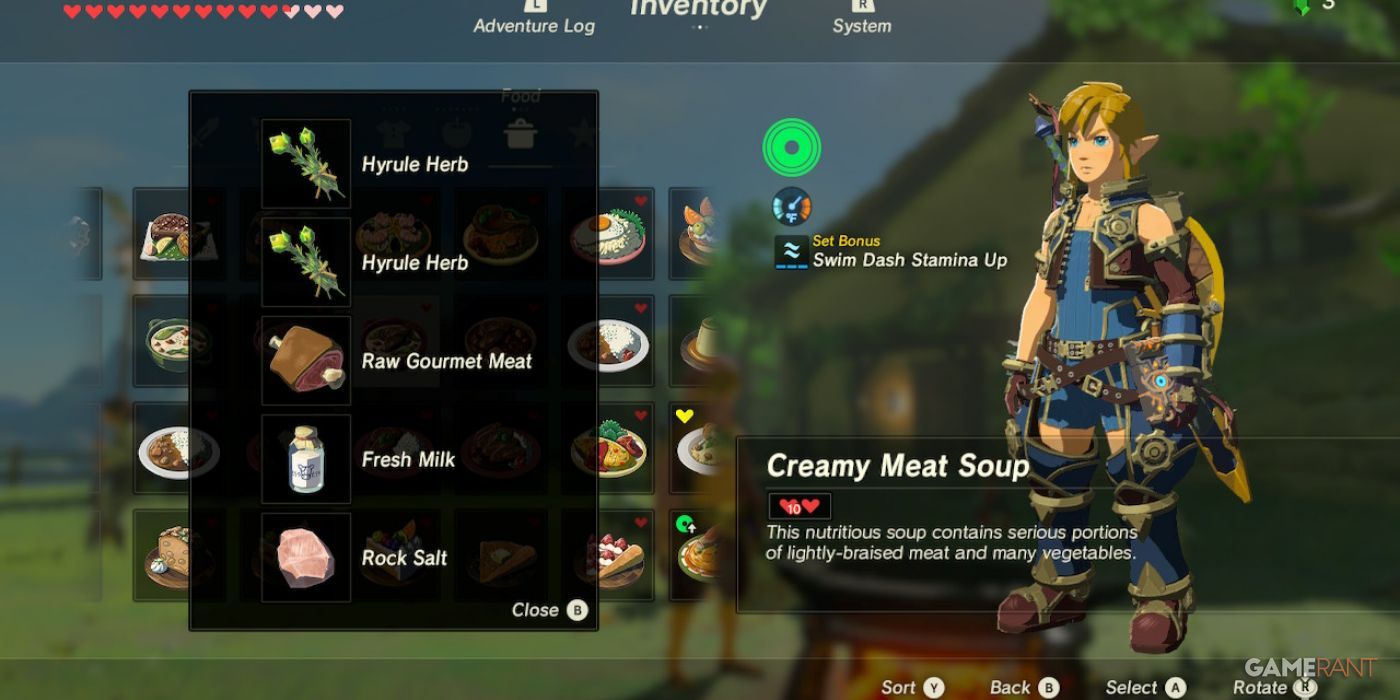 loz botw creamy meat soup recipe