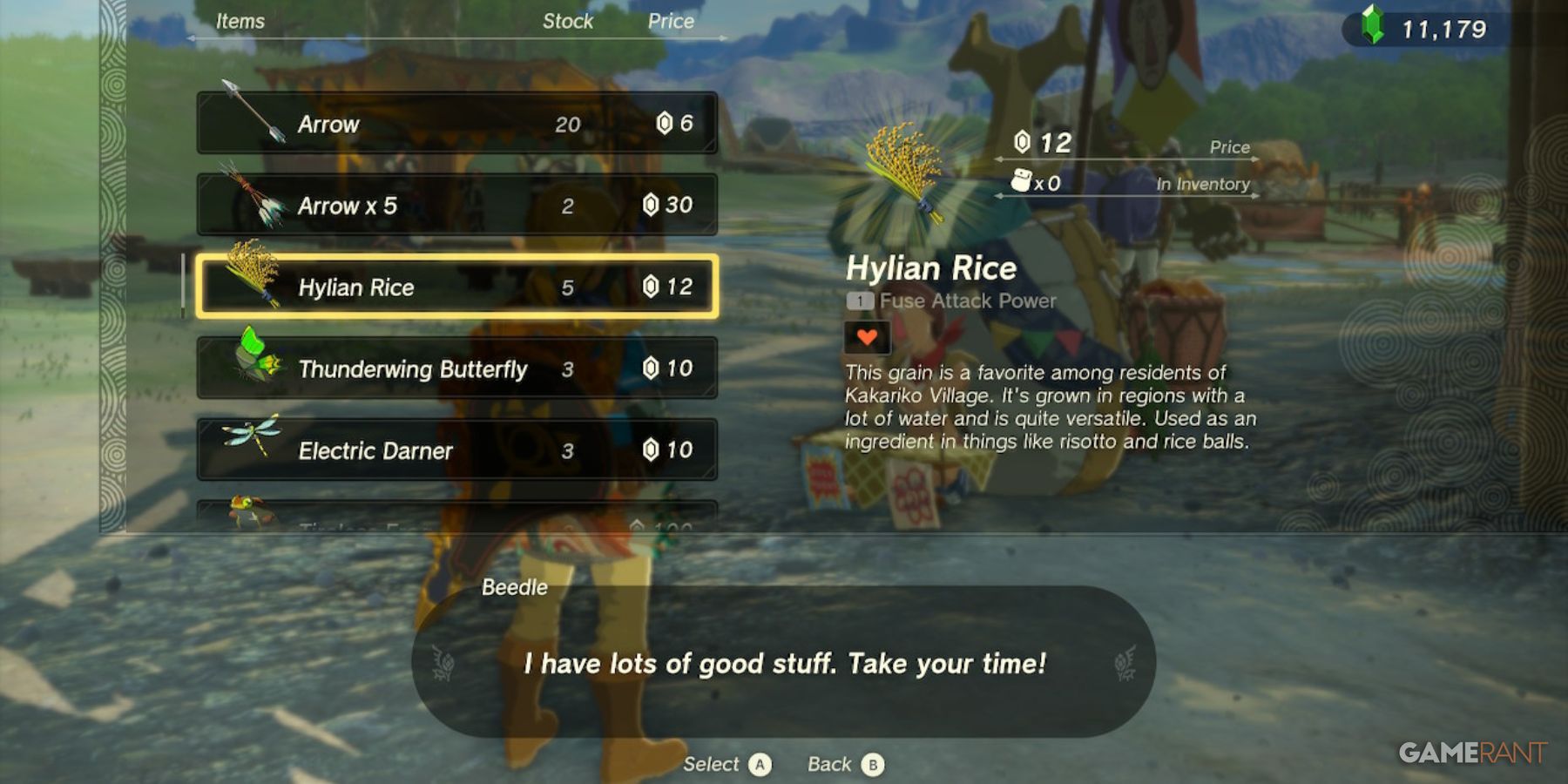 Legend of Zelda: Tears of the Kingdom of Hylian Rice