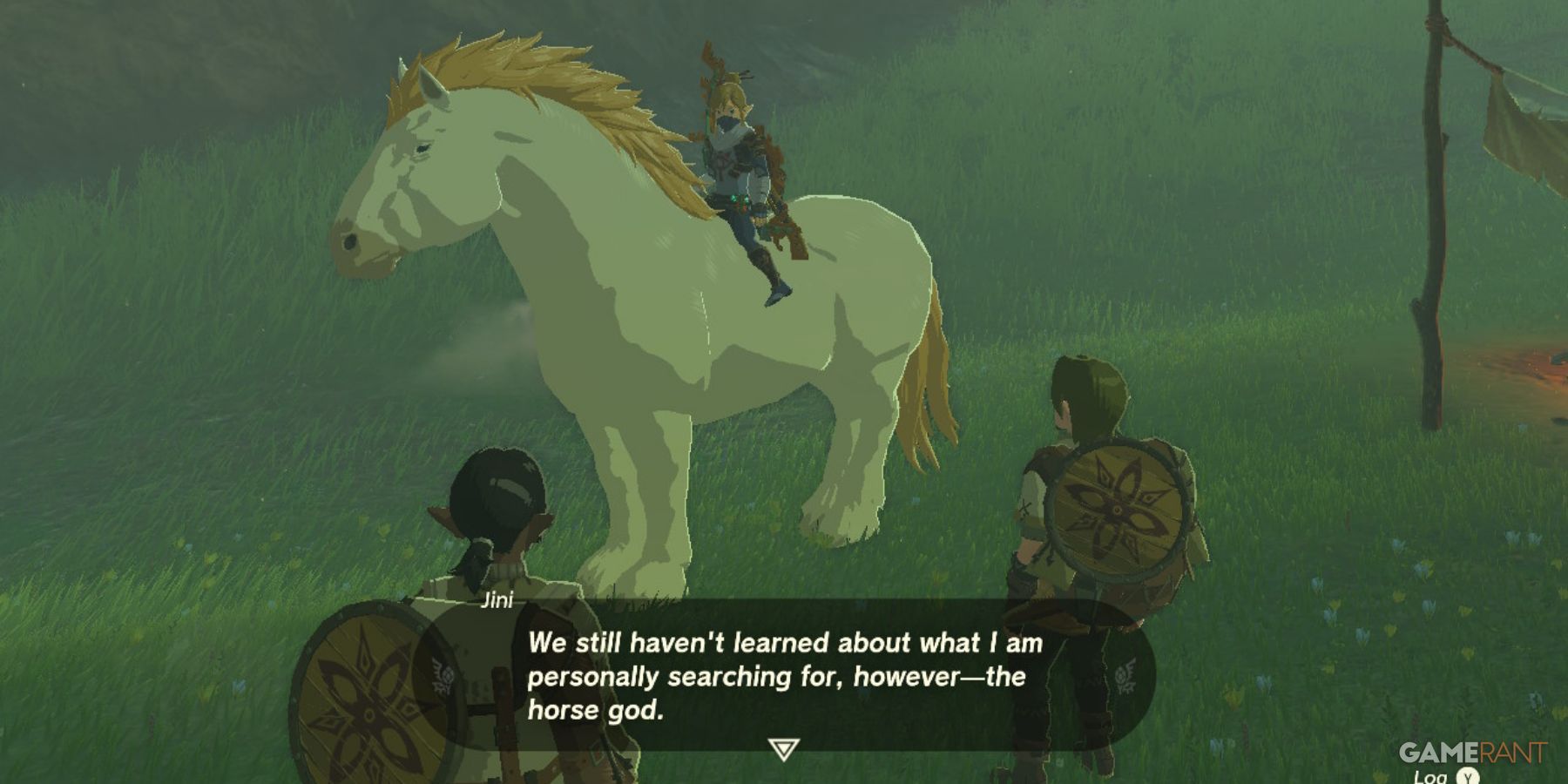 Giant white stallion tears from the kingdom legend of Zelda