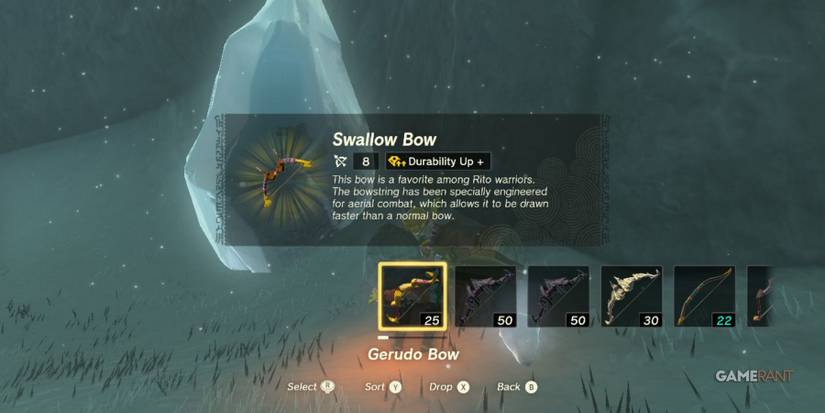 legend of zelda tears of the kingdom swallow bow