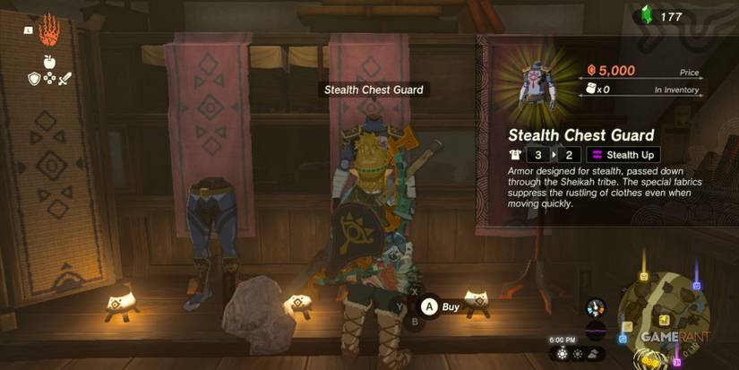 loz tears of the kingdom stealth armor cost