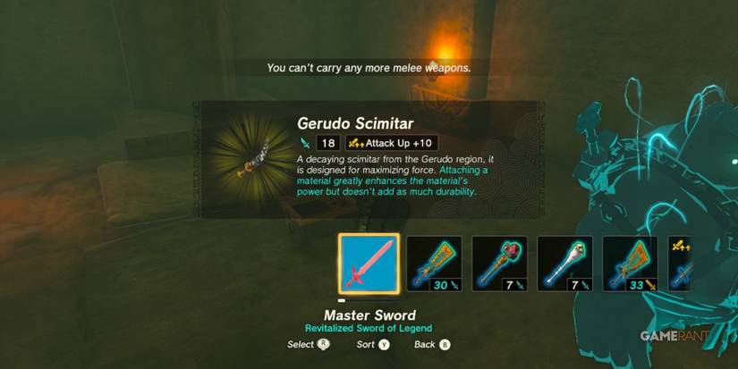 legend of zelda tears of the kingdom gerudo scimitar