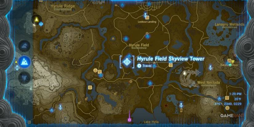 hyrule field skyview tower legend of zelda tears of the kingdom