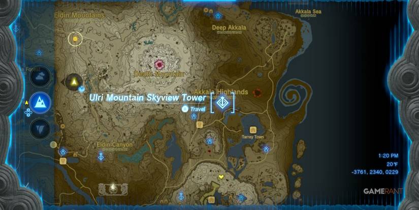 ulri mountain skyview tower legend of zelda tears of the kingdom