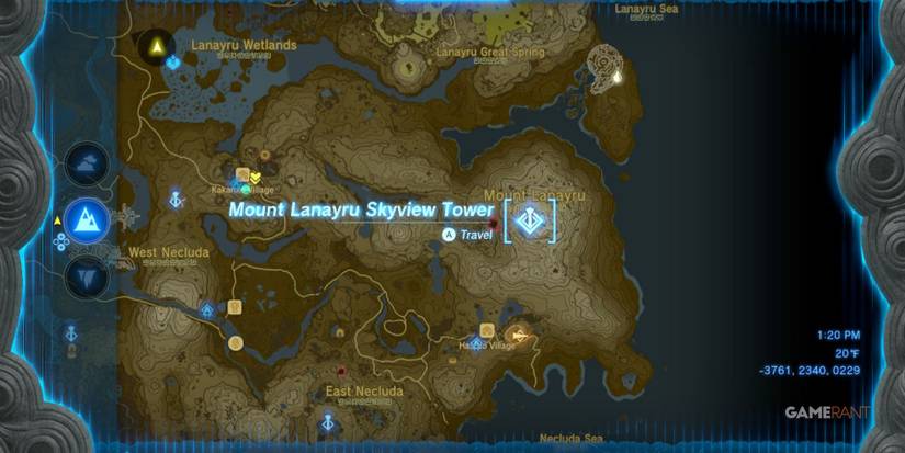 mount lanayru skyview tower legend of zelda tears of the kingdom