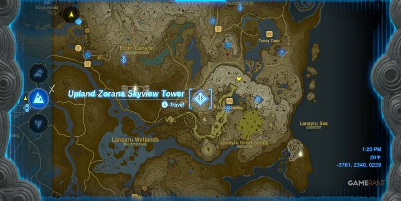 upland zorana skyview tower legend of zelda tears of the kingdom