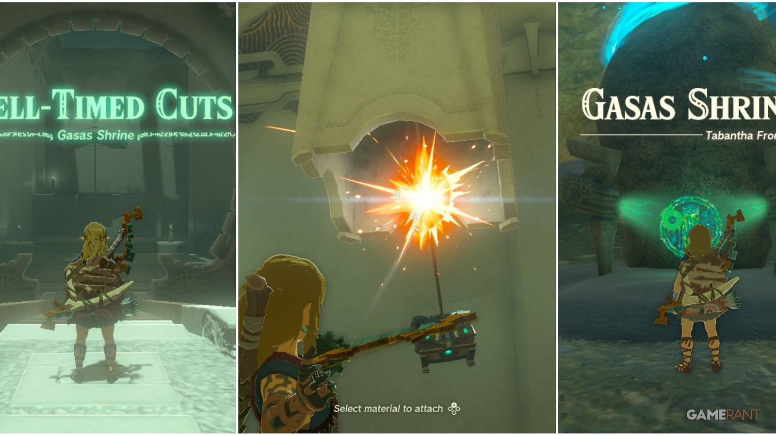 gasas shrine well timed cuts zelda tears of the kingdom totk