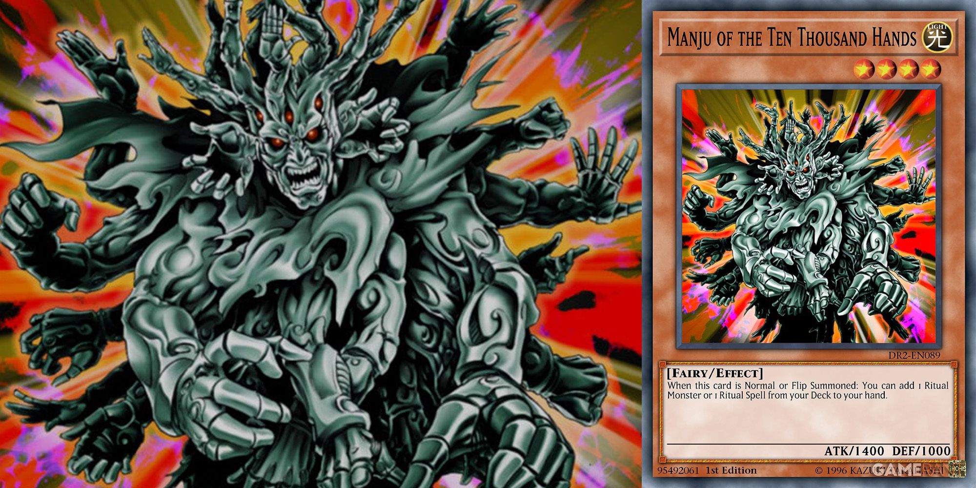 Manju of the Ten Thousand Hands Fairy-Type Yu-Gi-Oh card