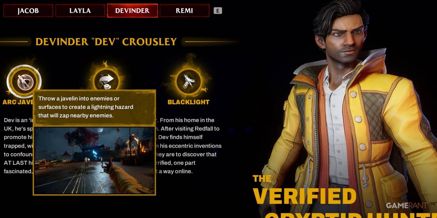 12 Best Abilities In Redfall, Ranked 6 Dev: Arc Javelin