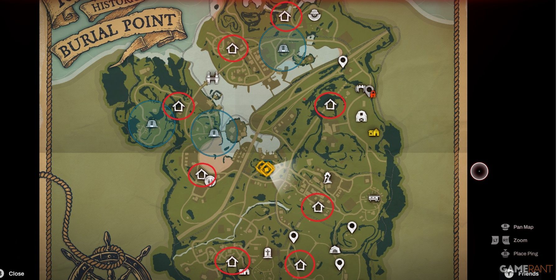 Redfall Burial Point Safehouse Locations On The Map