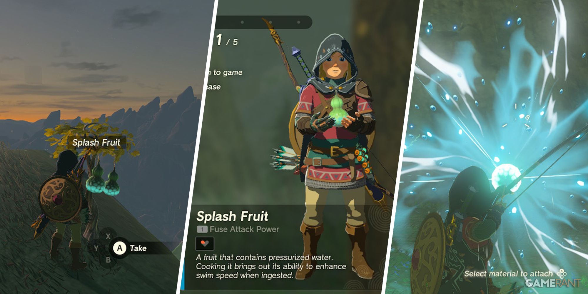 Link collecting and using Splash Fruit