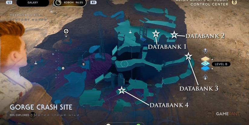 Star Wars Jedi Survivor Gorge Crash Site Databanks Map