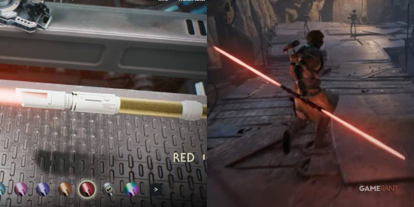 Star Wars Jedi Survivor Installing A Red Lightsaber Crystal