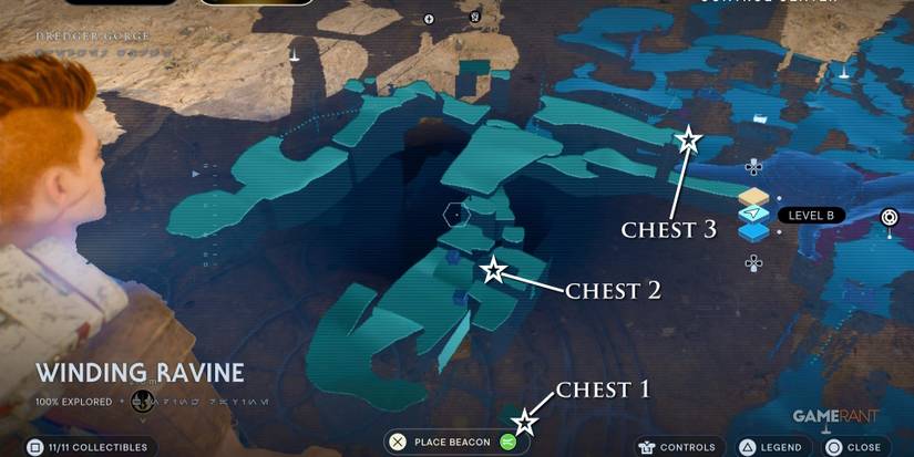 Star Wars Jedi Survivor Winding Ravine Chests Map